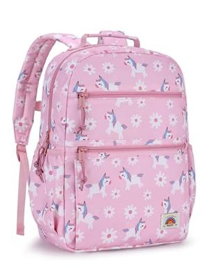 VASCHY Kids Backpack, Pink Unicorn Design, Lightweight Backpack for Girls, Elementary and Junior High School Students, Perfect for Kindergarten, Dayca