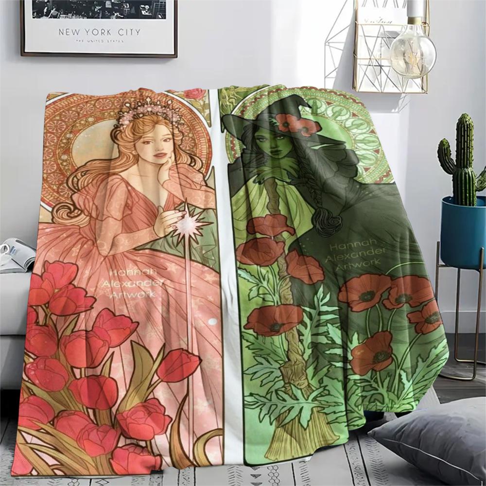1PC WICKED Print Flannel Blanket, High Quality Comfortable for All Seasons, Home Decor, Warmth and Comfort, Perfect for Christmas Gifts