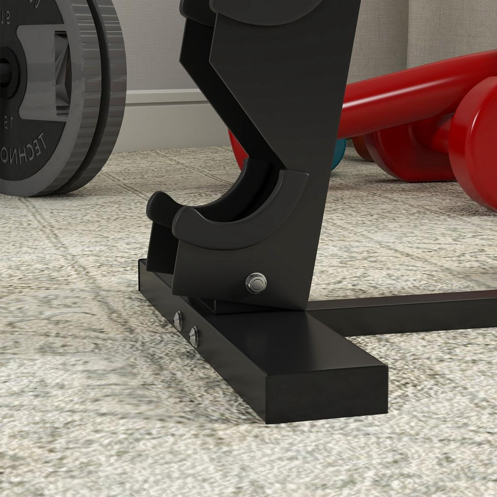5-Tier Steel Dumbbell Rack with Plastic Inserts. 35x33x66cm. Black