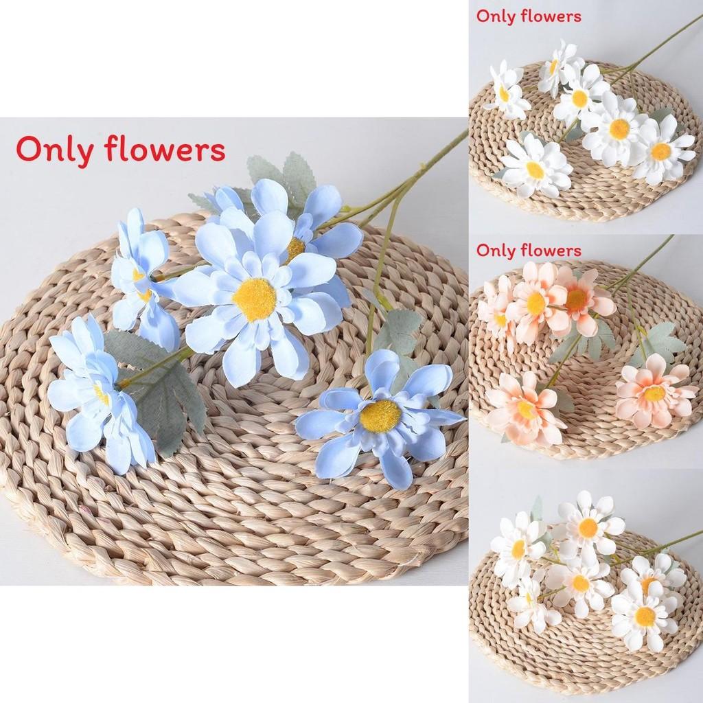Artificial Flower Decor Pack With 6 Stems Of Daisy And Chrysanthemum Flowers In Various Colors For Wedding And Home Use