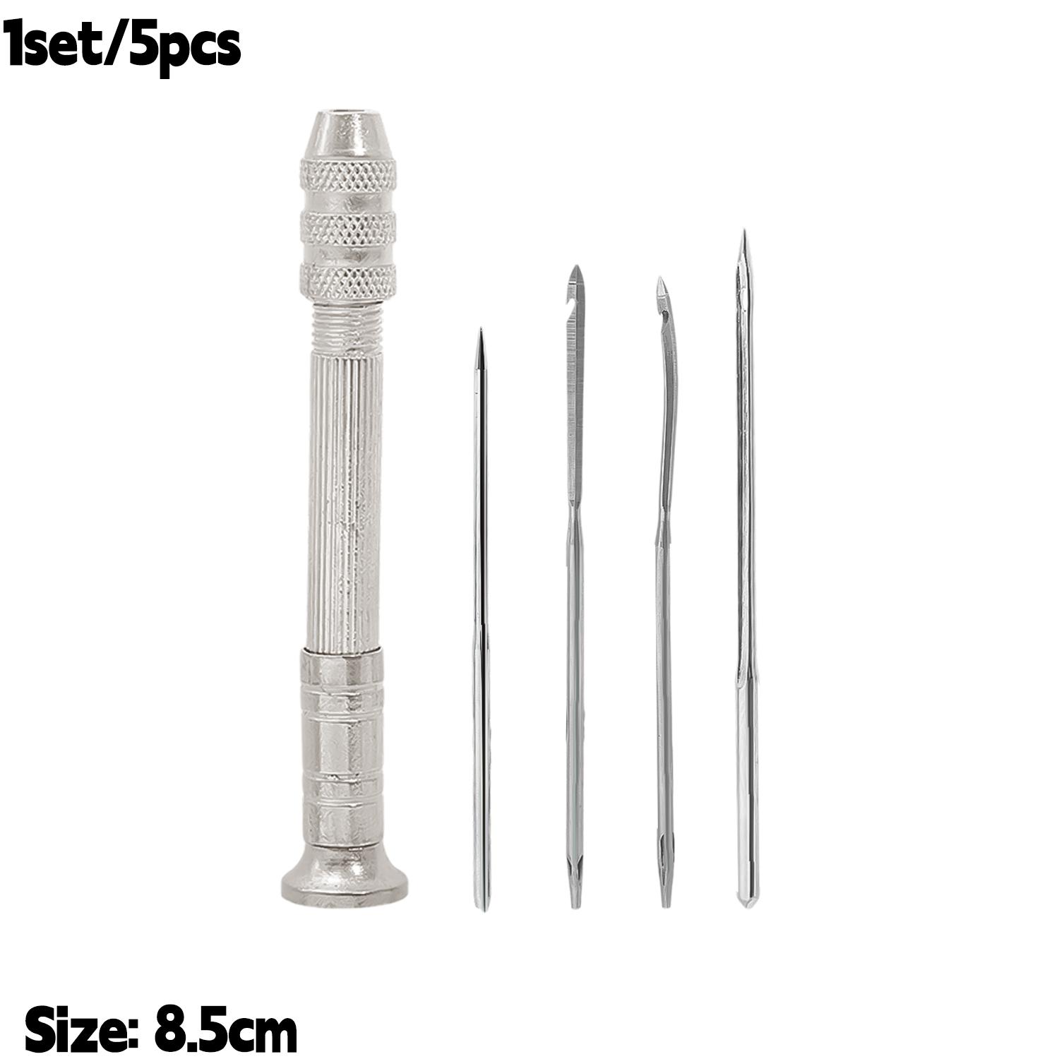 

Leather Sewing Kit Replaceable Multifunctional Shoes Repair Punch Stitching Needles DIY Sewing Leathercraft Replaceable Needle 1 Set