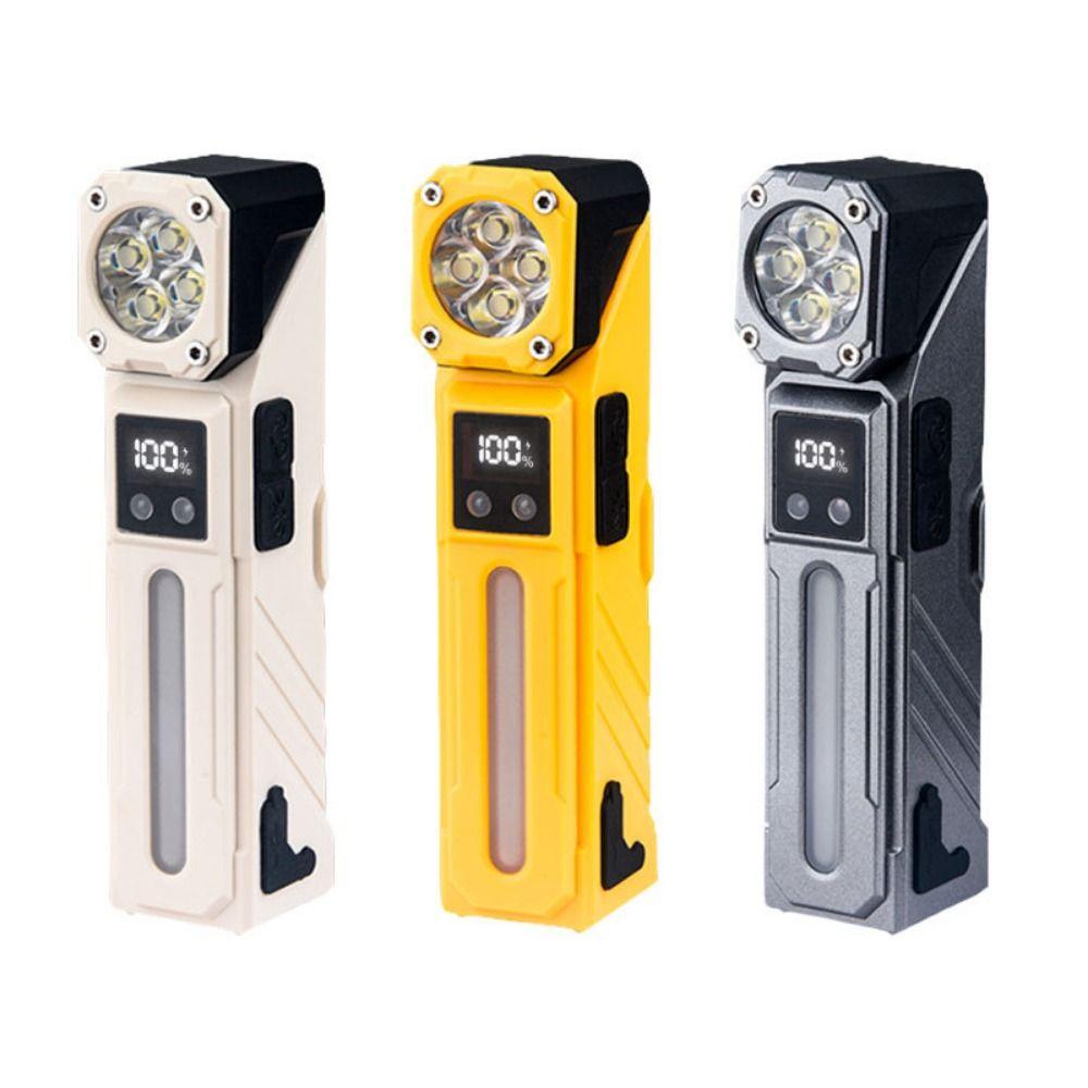 Handheld High Power LED Flashlight Portable Magnetic Work Lamp Rechargeable Digital Display RGB Torch Mechanic Work