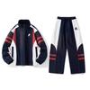 Tuta Uomo Autunno Inverno 2025 Color Block Retrò Giacca a Manica Lunga Set Pantaloni Abbigliamento Sportivo Casual