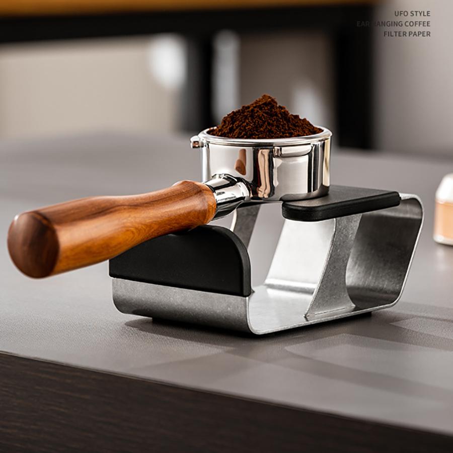 Espresso Tamping Station Coffee Portafilter Holder Universal Weighing Bracket Portafilter Holder Anti-Slip Coffee Tamper Stand