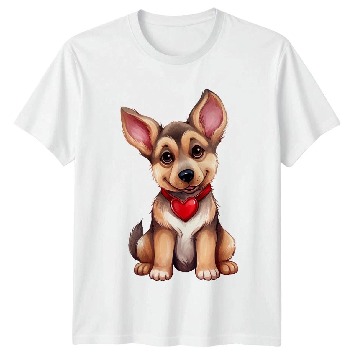 Cute Puppy Dog Love Animals Dogs Mens T-Shirt Womens Tee Graphic Unisex Top XXXL