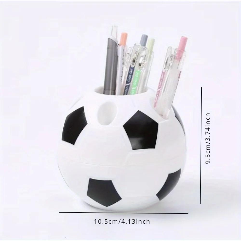 Multifunctional Cute Football Shaped Pen Holder Durable Plastic Pencil Storage Rack Box Organizer Container Desktop Decor Gifts