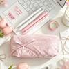 Bowknot Design Stationery Storage Bag Solid Color Pencil Bag Storage Bag Pencil Case  Students