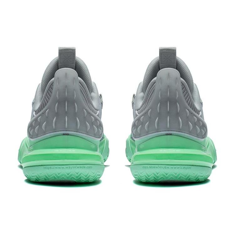 New LiNing All City 11 Cushioning Anti Slip And Wear Resistant Low Top Basketball Shoes Men's Gray Green ABAT031-1