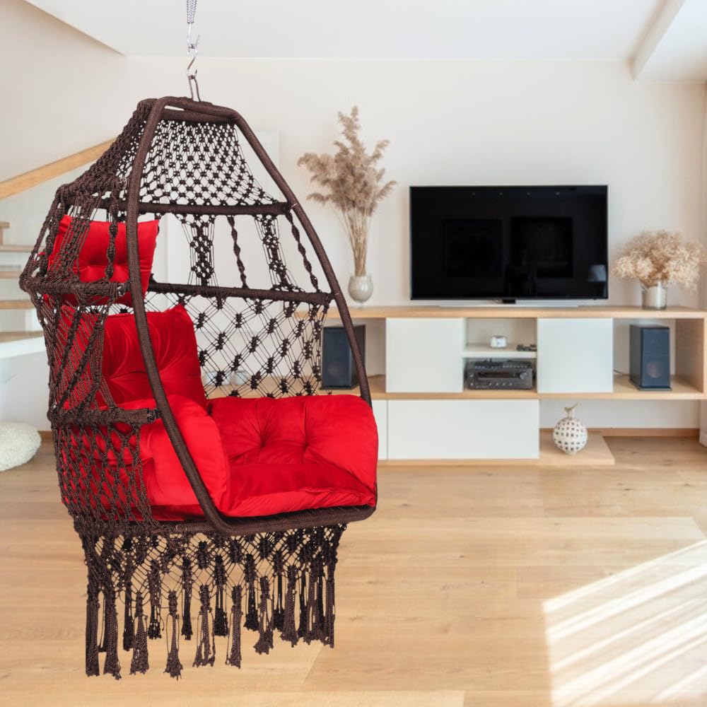 

Полиэстеровое складное кресло-яйцо/кресло-качалка для взрослых// Грузоподъемность 200 кг-Коричневый 61L x 71W Centimeters