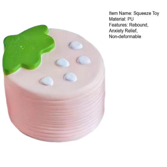 Realistic Strawberry Slow-Rising Squeeze Toy Soft PU Fidget for Stress Relief Cute Fruit-Themed Decompression Gadget for Students