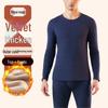 Men's Luxe Fleece-Lined Lambswool Thermal Set for Autumn-Winter