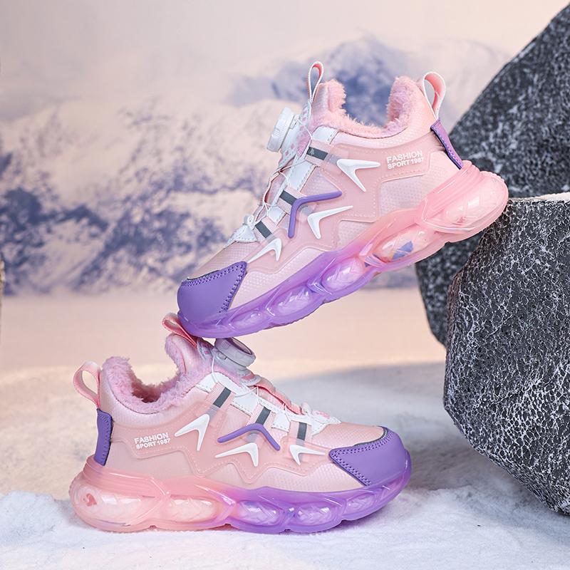 Toamna/iarna Pantofi unisex Pantofi din bumbac copii Pantofi PU Impermeabil Plus Catifea Calzi Pantofi de zapada pentru baieti ultra-ușori