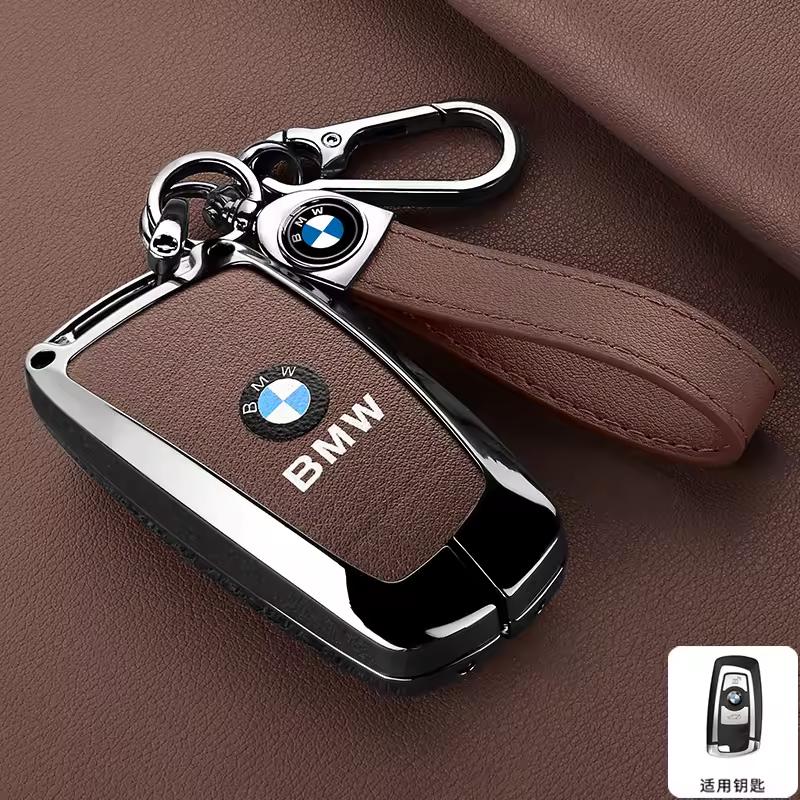 Zinc Alloy Leather Car Remote Key Case Cover for BMW 1 3 5 7 Series X1 X3 X4 X5 F10 F15 F16 F20 F30 F18 F25 M3 M4 E34 Sticker