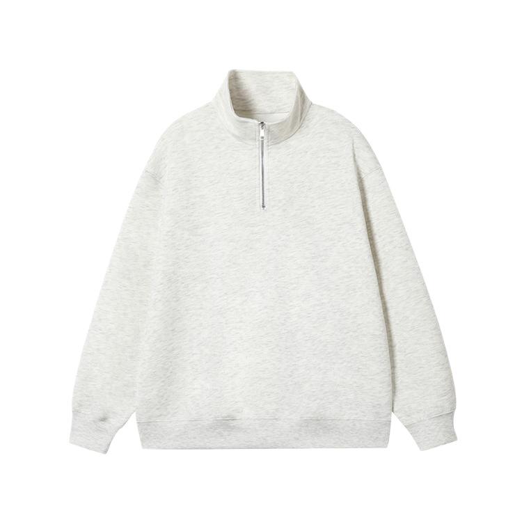 330g Hua Cotton Autumn & Winter Women's Casual Half-Zip Sweatshirt with Semi-High Neck