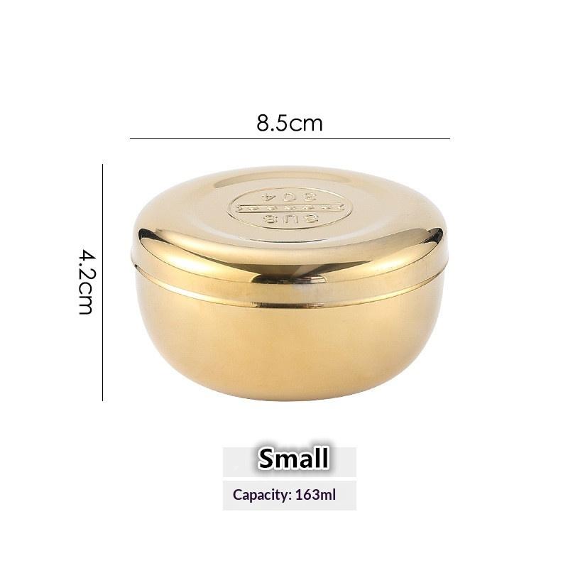Stainless Steel Bowl Korean Big Cooked Rice Bowl With Cover Single Layer Steamed Rice Bowl Child Anti-Scalding/Fall Tableware