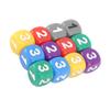 12pcs Six Sided Dice Rounded Corners Plastic Colored Dice for Math Counting Teaching