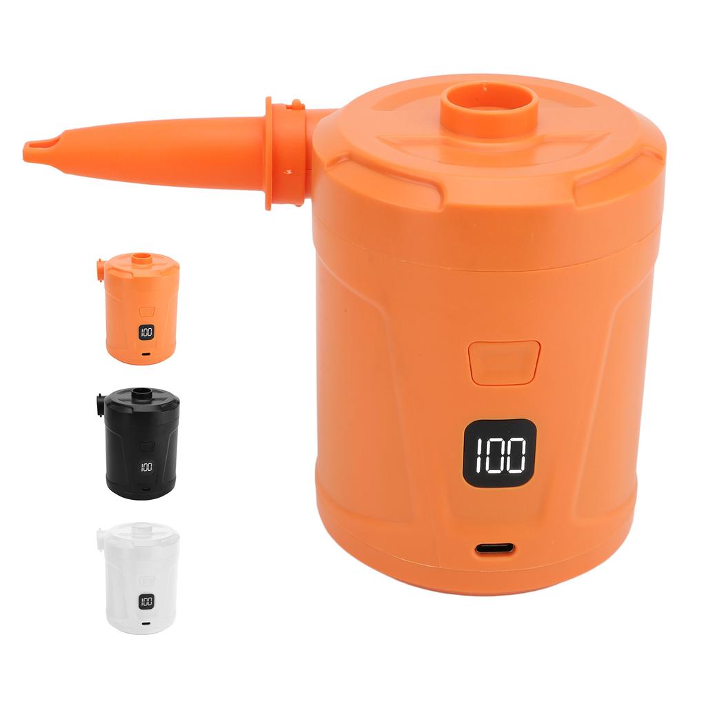 Pompă electrică de aer cu 4 duze Gonflabil 5200mAh Reîncărcabilă USB Afișaj LED Portabil Umflare anvelope