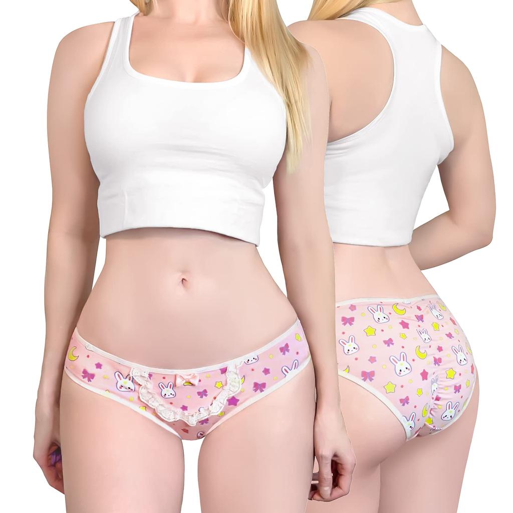 LittleForBig Panty Set and Moon 5 Size M Women's 5-Piece (Rabbit Print) - Styles,