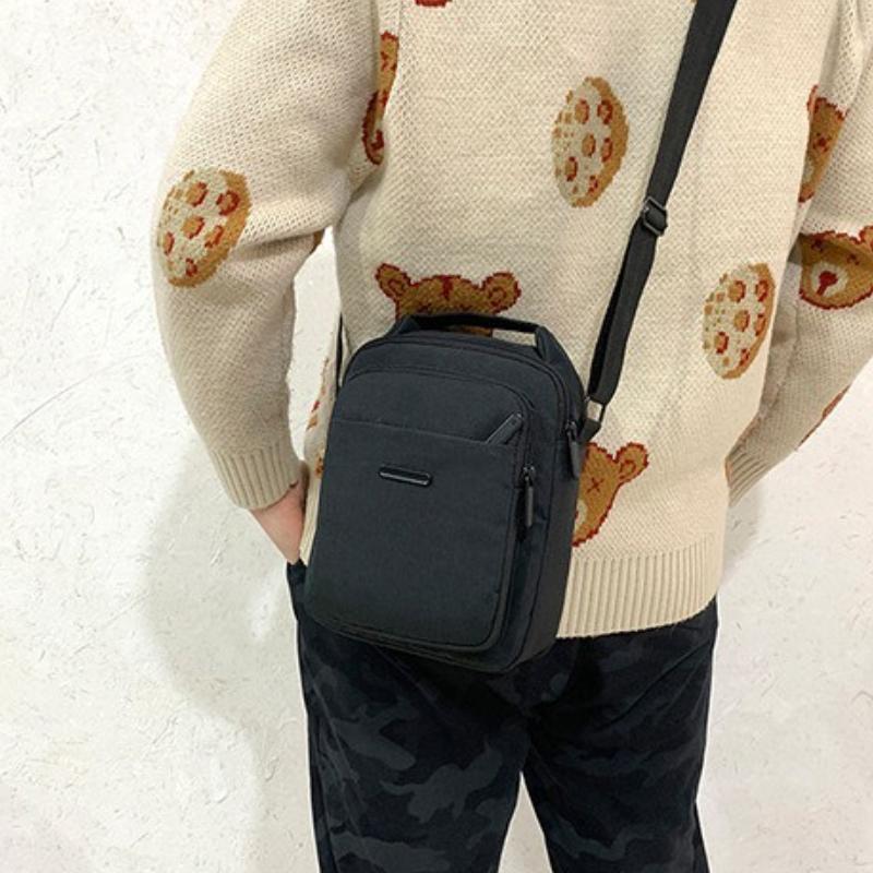 Bolsas Transversais para Celular Masculinas Oxford, Bolsa Mensageira de Ombro com Zíper Multicamadas, Bolsa de Mão e Carteira para Viagem de Negócios Bolsas Masculinas