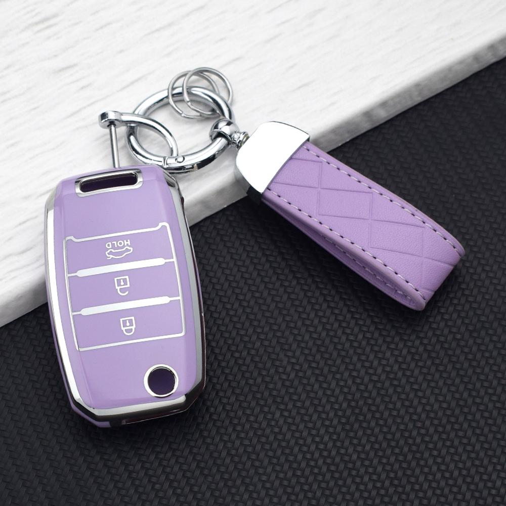 TPU Car Remote Key Case Cover Fob Shell for Kia K5 Sportage K3 K2 Forte Rio Cerato Ceed Picanto Optima Sorento Stinger KeyChains