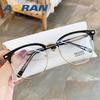 Unisex Black Polygonal Glasses Frames, Prescription-Compatible, Ideal for Large Faces, Bestselling Online Celebrity Style.