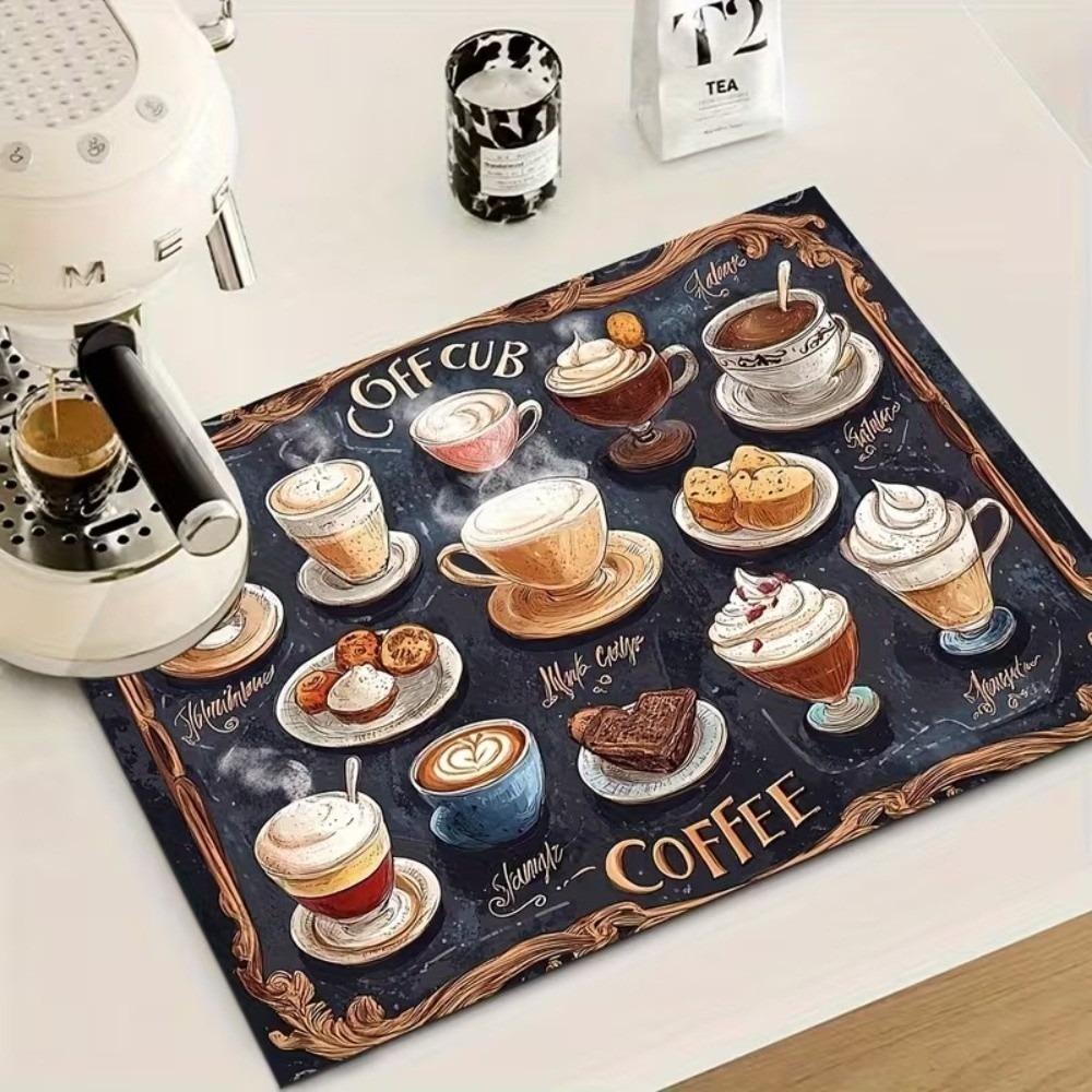 Waterproof Coffee Machine Mat Quick Dry Dish Drying Mats Placemat Kitchen Coffee Table Counters