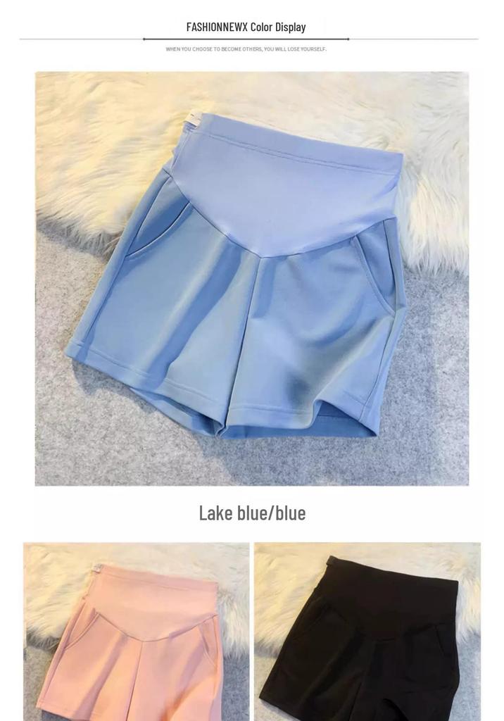 Casual Summer Maternity Wide-Leg Shorts with Non-Constricting Waist for Petite Women