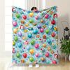 Colorful Balloons, Gift Boxes, and Party Decorations On a Blue Background. for All Seasons Blanket Lunch Break Throw Gift