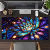 Stained Glass Flower Art TCG Playmat 35X60CM Magic Card Battle Mat Non-Slip Durable Stitched Edge Tabletop Playmat