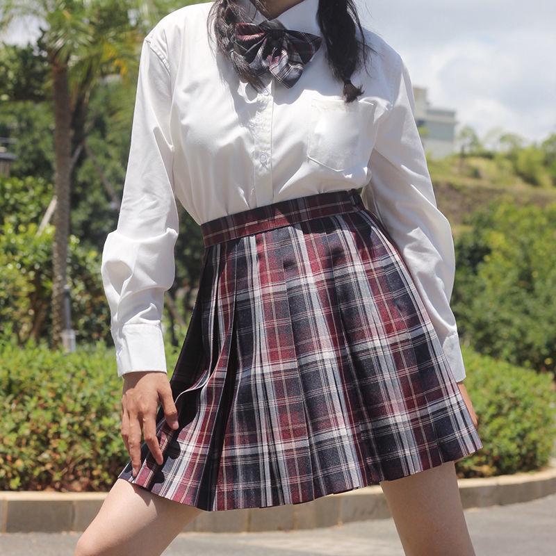 Japanese Academy Style JK Uniform Set - Long/Short Sleeve, Pleated Skirt for Female Students