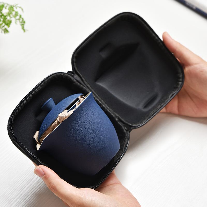 Travel Tea Set Portable Dehua Ceramics Business Souvenir Teapot Gift Box Mid-Autumn Festival Gift Portable 1 pot + 3 cups - travel set