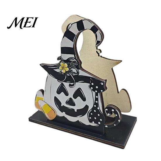 Festive Table Decor Halloween Wooden Napkin Holder, Ghost Pumpkin Decorative Tabletop Tissue Dispenser, Desktop Storage Organizer Paper for