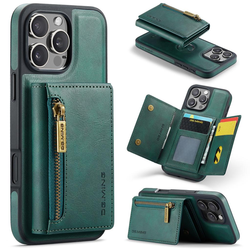 Hot 2 In 1 Luxury Leather Wallet Phone Case Cover for iPhone 16 Pro Max Shockproof with Credit Card Cover for Men Business Case