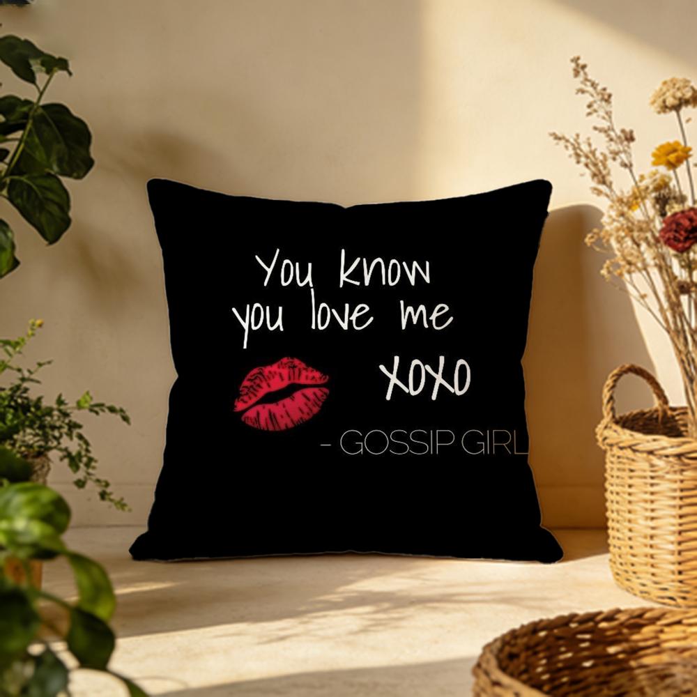 Trendy GGossip Girlable Cushion Cover Versatile DoubleSided Pillow Case Fit for Sofa Bed Car Daily Decor