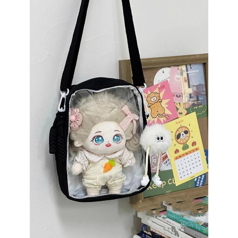 Small Bag For Girls Transparent Pocket Itabag Women With Zipper Itabag for 20cm dolls Handbags and Purses Crossbody Bags