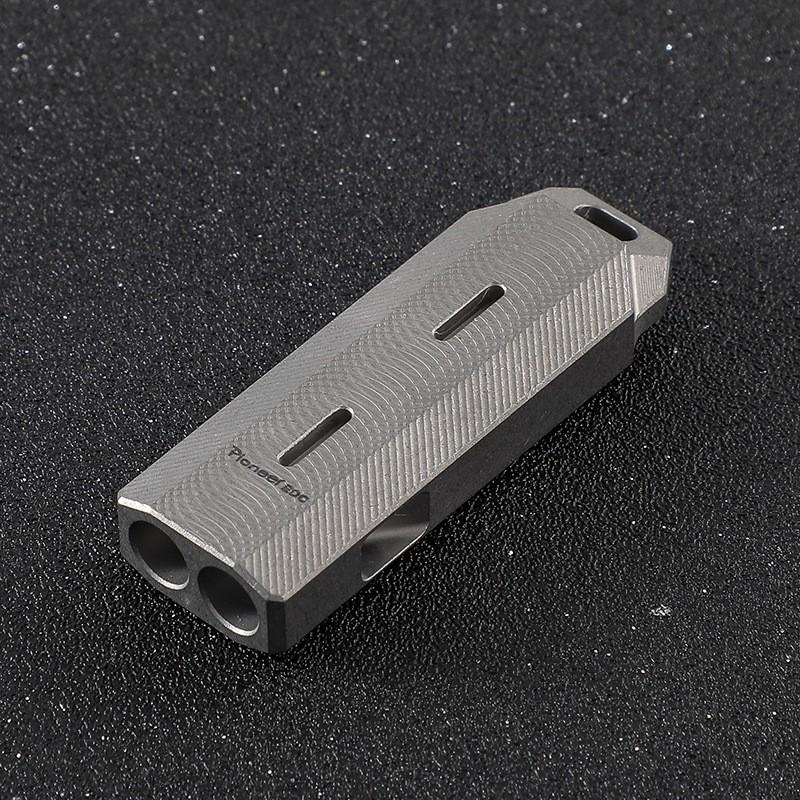 Titanium Dual-Chamber High-Pitch Survival Whistle Hiking Camping Outdoor Emergency Signaling