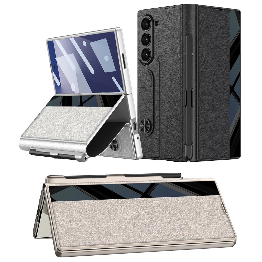Samsung ZFold7 Mobile Phone Case Business Folding Screen ZFold6 Flip Cover Film Integrated with Pen Slot Leather Case