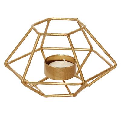 Candelabro, Metal Dorado Decorativo Hecho a Mano Portavelas para Velas de Té,