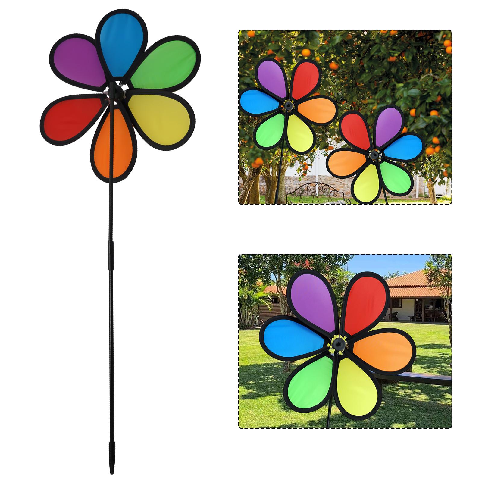 Wind Spinner Flower Windmill 1pc Colorful Fabric Windmill