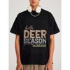 White T Shirt Hello Deer Season Gunthorpe Thogarod Husband Print Hunting Outdoor Casual Wear for Men