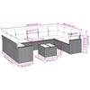 10-teiliges Gartensofa-Set mit Kissen Graues Poly-Rattan