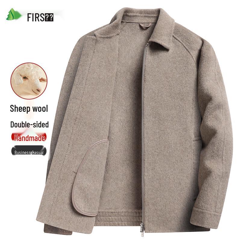 Shanshan Men's Sheep Wool Double-Faced Lapel Jacket