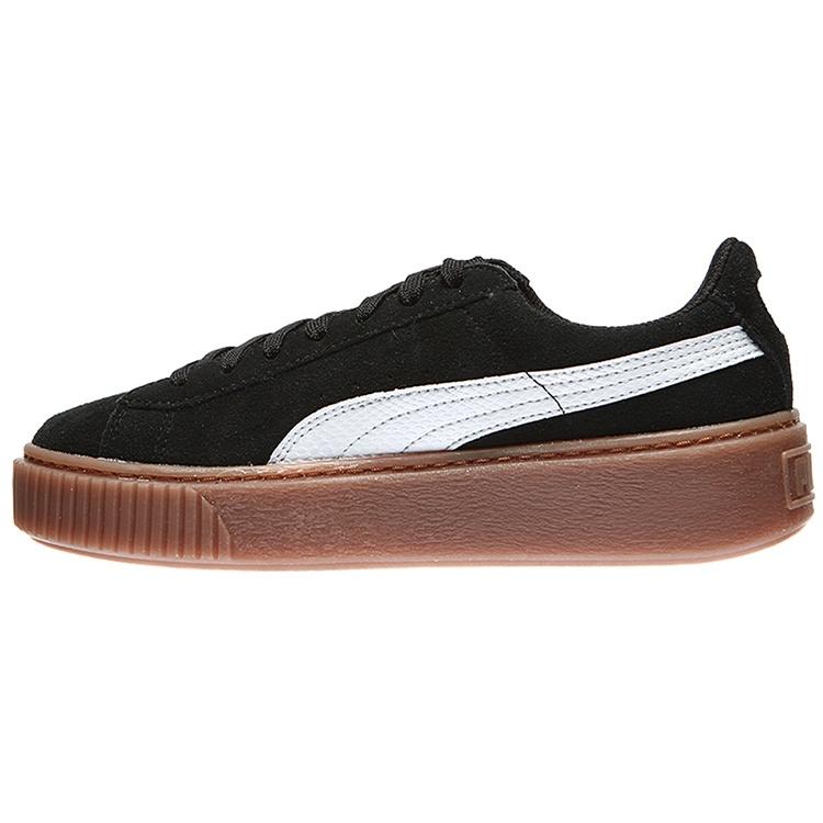 PUMA Suede Platform Sneakers Black Brown Kids 363906-02 EU 37