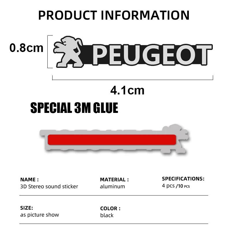 2026 Varm Bilklistremerke Bil Dekorativt Tilbehør 3D Aluminium Høyttaler Stereo Høyttaler Emblem Klistremerke For Peugeot 208 308 508 408 30