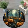 Halloween Forest Pumpkin Round Floor Mat for Indoor Bedroom  Living Room Decor – Festive Seasonal Accent