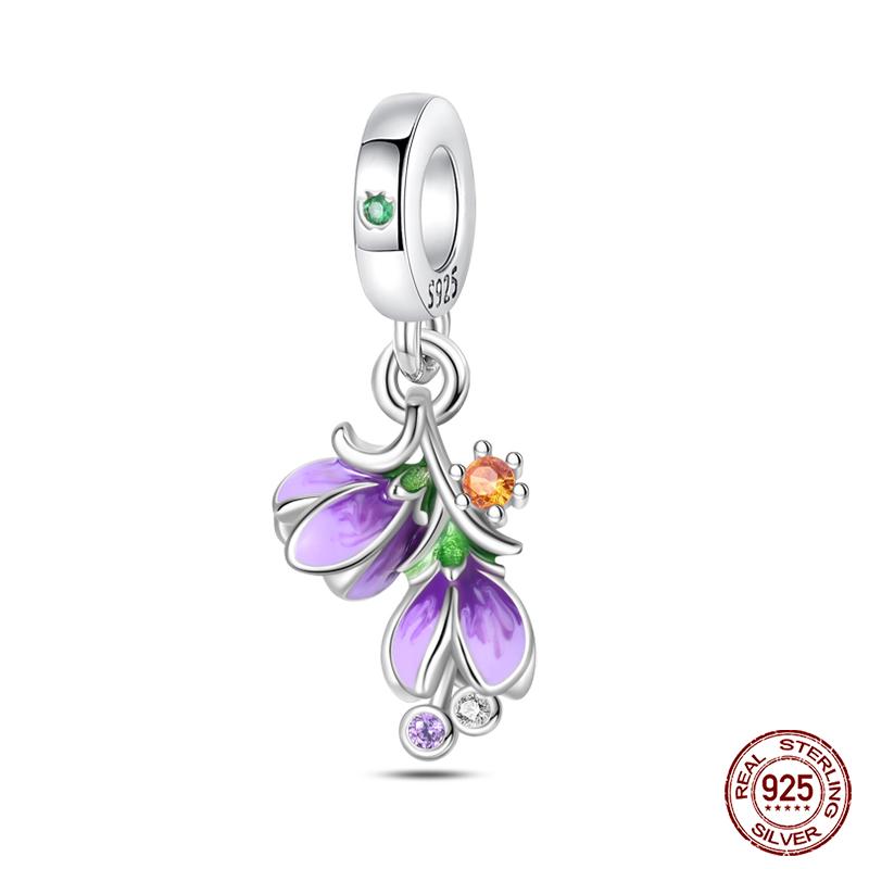 Modă Cupru Arc Colorat Fluture Flori Farmece Margele Se Potrivesc Brățări Originale Qikaola Bijuterii Fine DIY