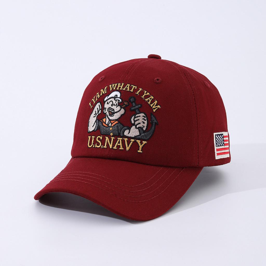 Cotton Baseball Cap With Embroidered Flags And Letters For Summer Sun Protection