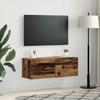 Wall Mounted Cabinet in Reclaimed Wood Look 100 x 36.5 x 35 cm Engineered Wood