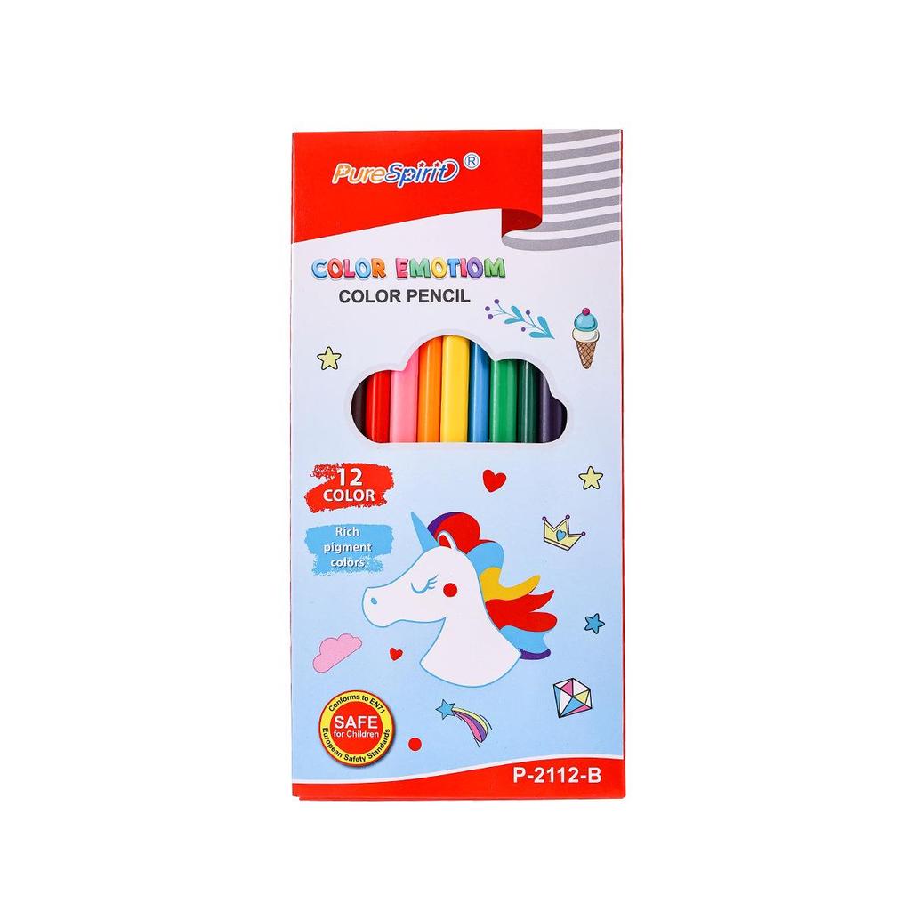 12-Color Oil-Based Colored Pencils Set with Paint Brushes for Kids' Art and Doodles