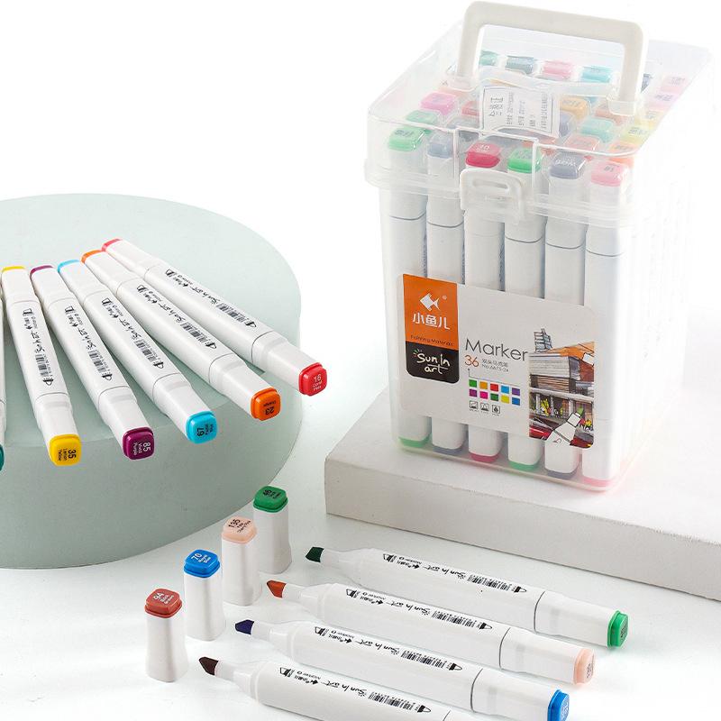 12/18/24/36/48/60 Color Portable Double Headed Arts Markers Set,Fine Arts Painting Oily Pen, Artist Art Supplies Graffiti Diy